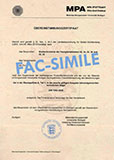 Certificato di conformitą secondo DIN 1052